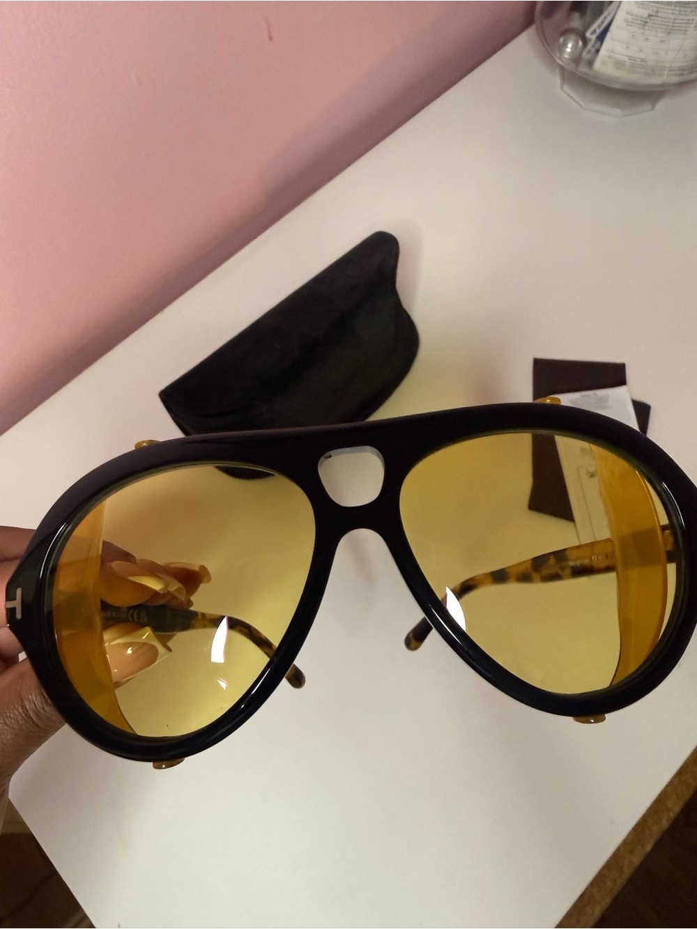 Tom Ford Neughman Sunglasses Black/Yellow - Picture 7 of 9